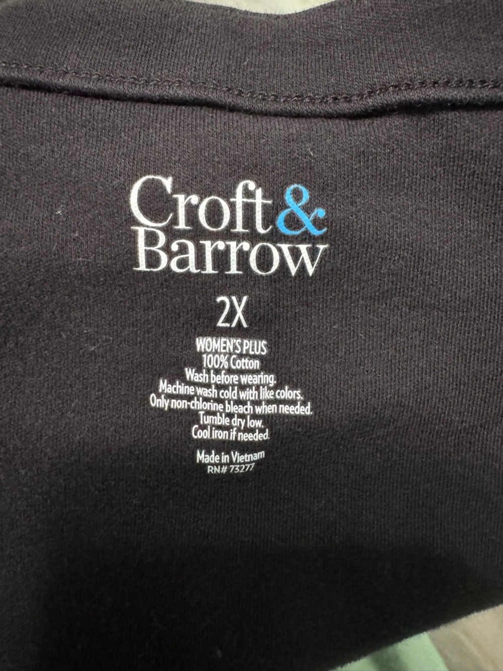 Croft & Barrow Women's Black 3/4 Sleeve Top - Picture 7 of 7